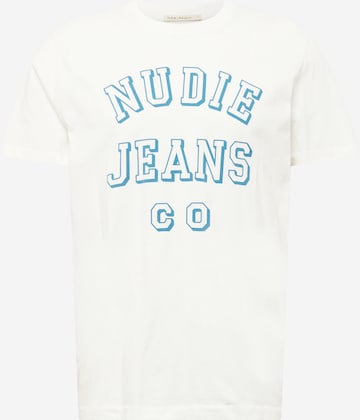 Nudie Jeans Co T-Shirt 'Roy' i vit: framsida