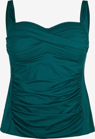 Sutien de tricou Tankini top de la Swim by Zizzi pe verde: față