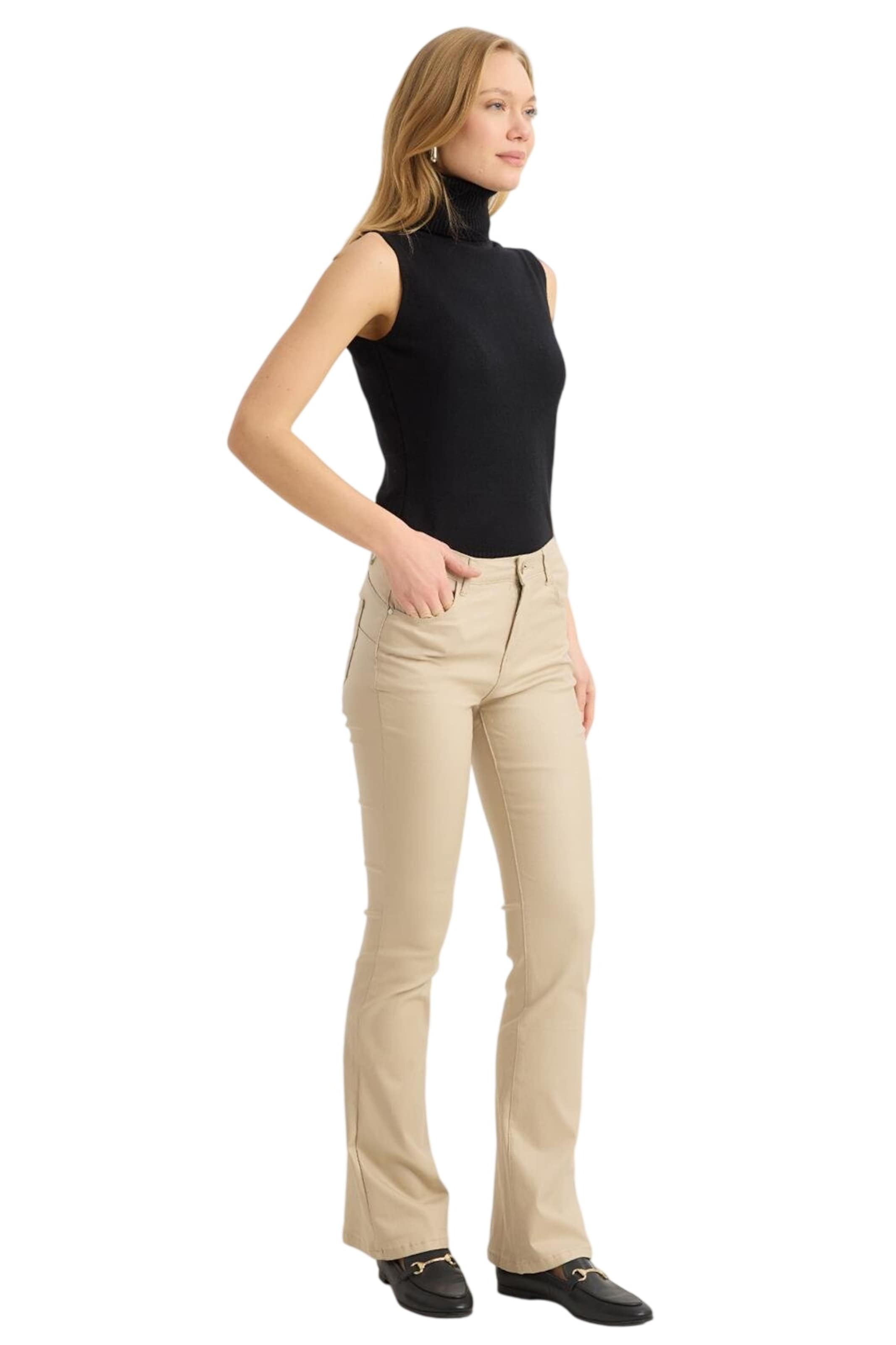 HOME STORE Boot cut Trousers in Beige: front