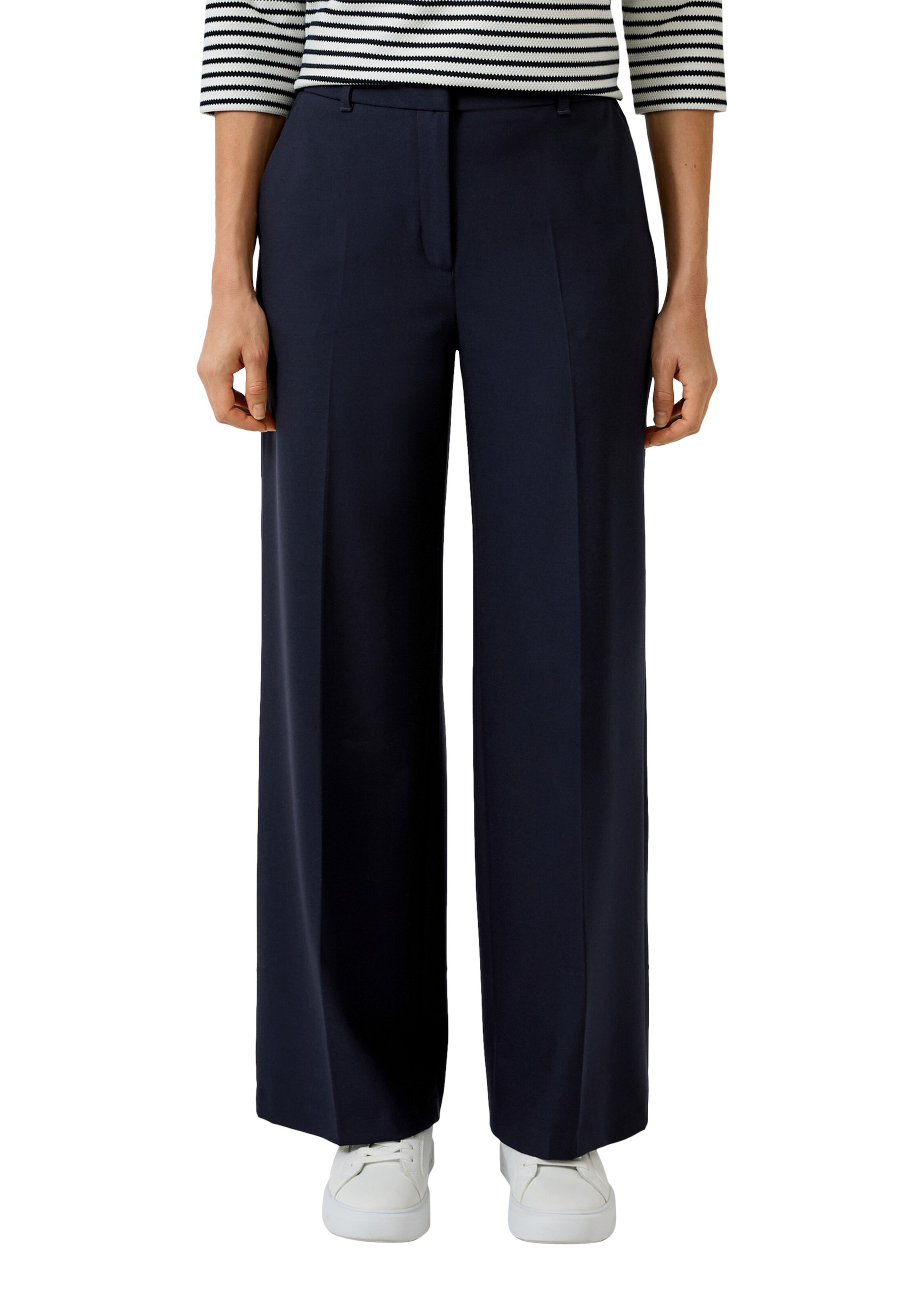 Regular Pantalon à plis s.Oliver en bleu : devant