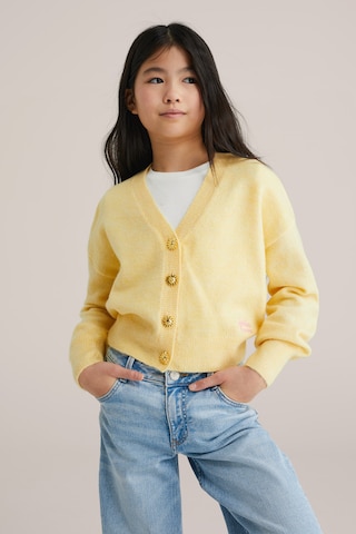 WE Fashion Knit cardigan in Yellow: front