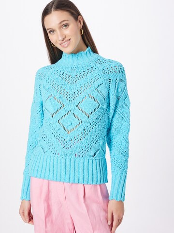 River Island Sweater 'POINTELLE BATWING' in Blue: front