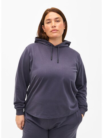 Felpa sportiva 'ASILKE' di Active by Zizzi in grigio: frontale