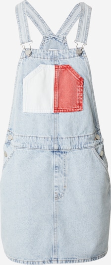 Tommy Jeans Dungaree skirt in Light blue / Blood red / White, Item view