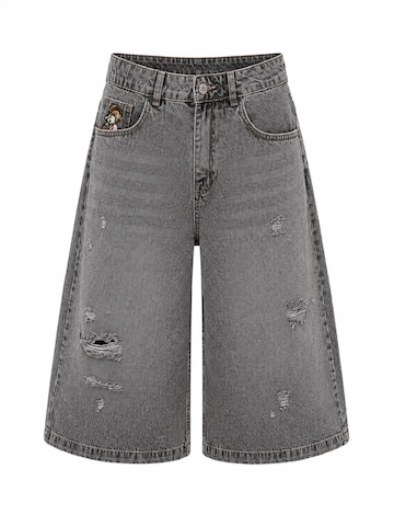 IT'S BASIC Baggy Jeans 'BERMUDA DENIM SHORT' in Grijs