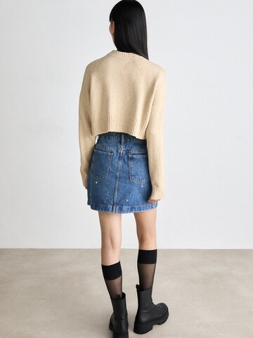 HUGO Pulover 'Sellen' | bež barva: zadnja stran