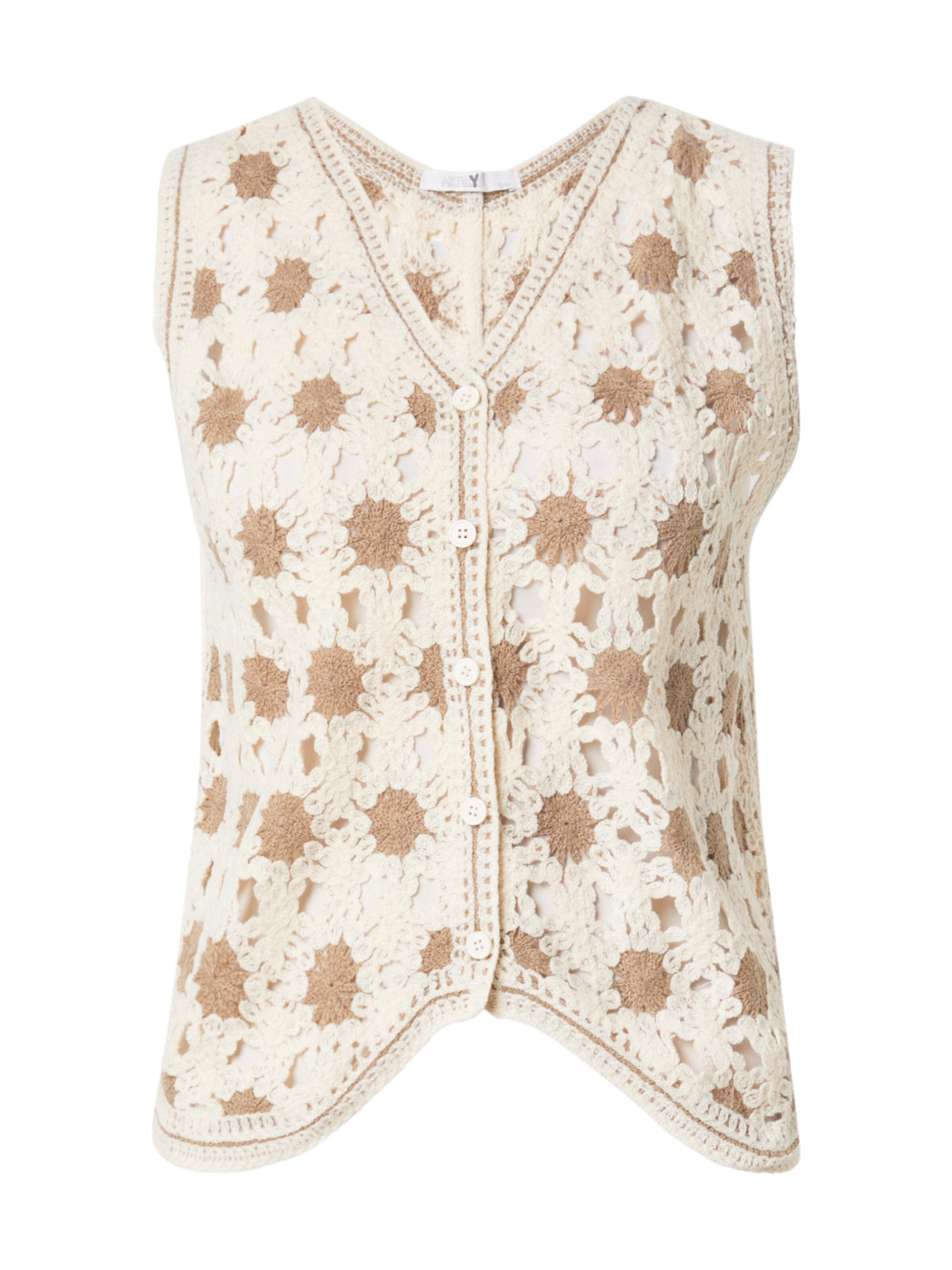 Hailys Πλεκτό γιλέκο 'Te44ssa' σε μπεζ: μπροστά