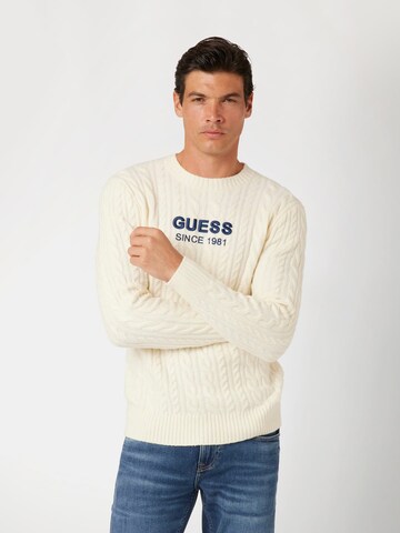 GUESS Pullover in Weiß: Vorderseite