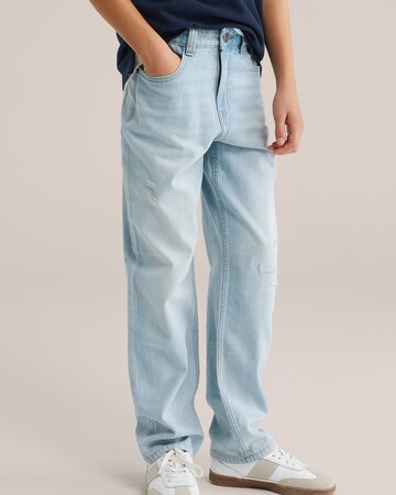 WE Fashion Loosefit Jeans in Blauw: voorkant