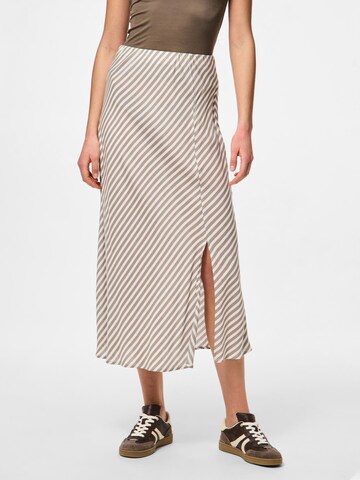 PIECES Skirt 'PCNya' in Grey: front