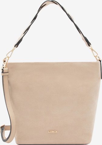 L.CREDI Schoudertas 'Resi' in Beige: voorkant