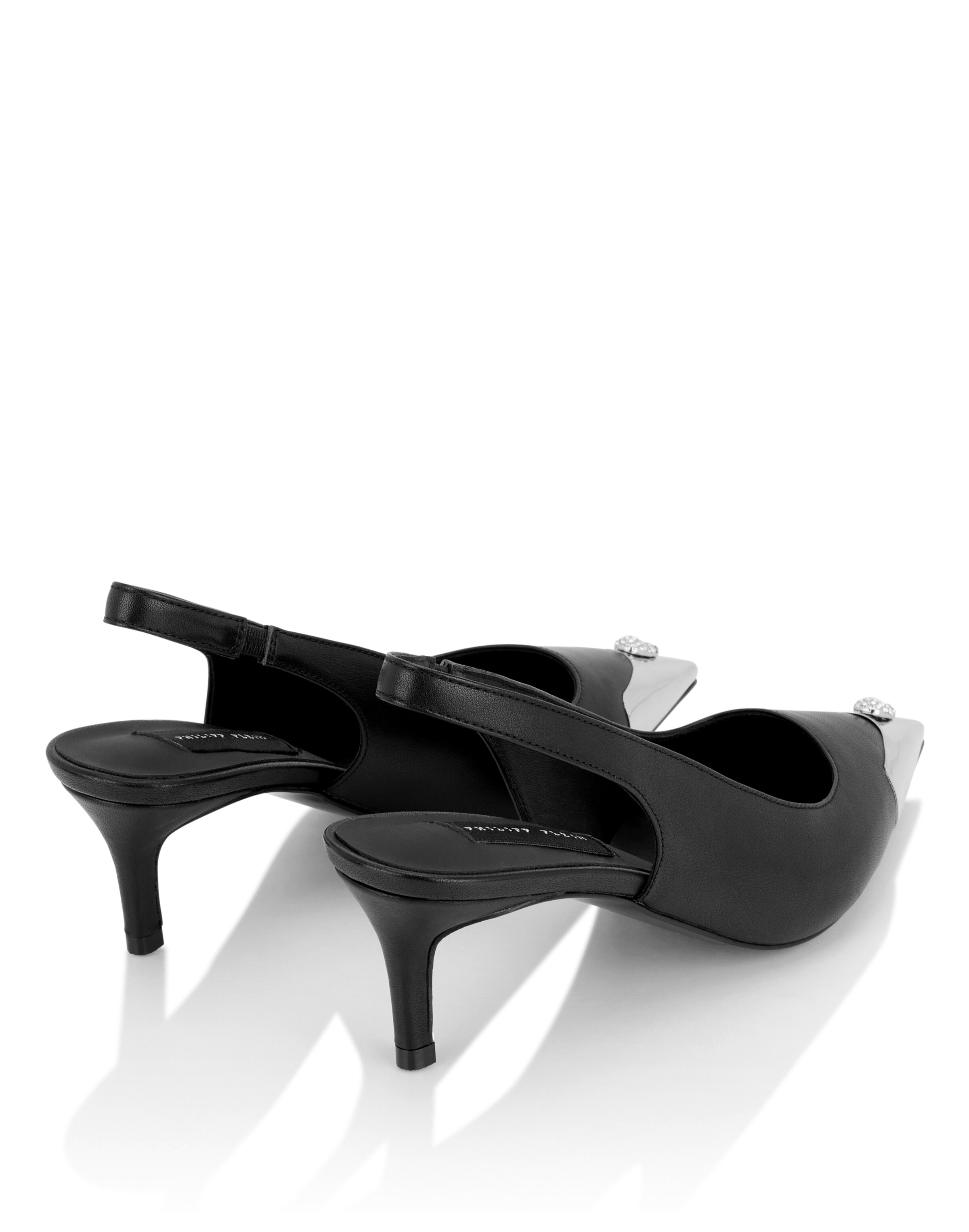 Décolleté sling 'Skull' di Philipp Plein in nero
