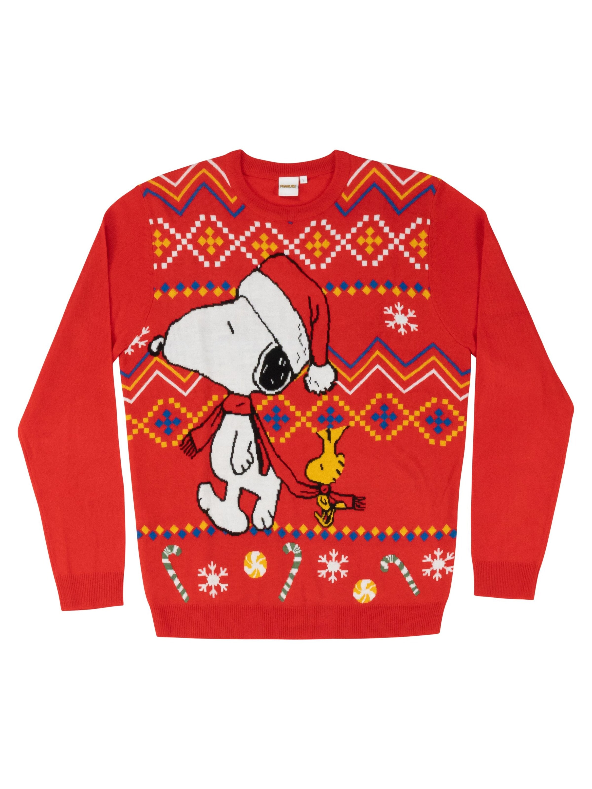 Snoopy & Die Peanuts Pullover 'Weihnachtspullover' in Rot