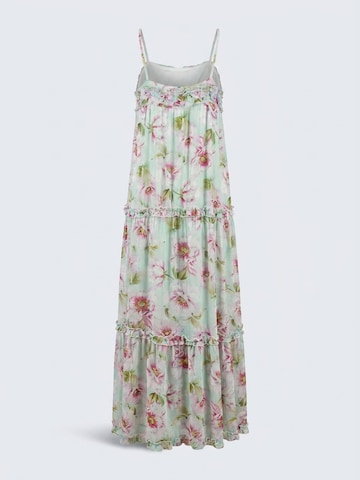 Miss June Dress 'Robe Longue Petal' in Green
