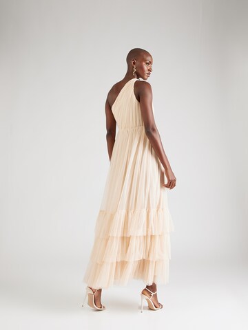 LACE & BEADS Evening Dress in Beige