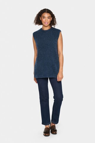 SAINT TROPEZ Gebreide bodywarmer 'Zanett' in Blauw