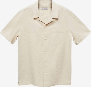 MANGO MAN Comfort fit Button Up Shirt 'Gozo' in Beige: front