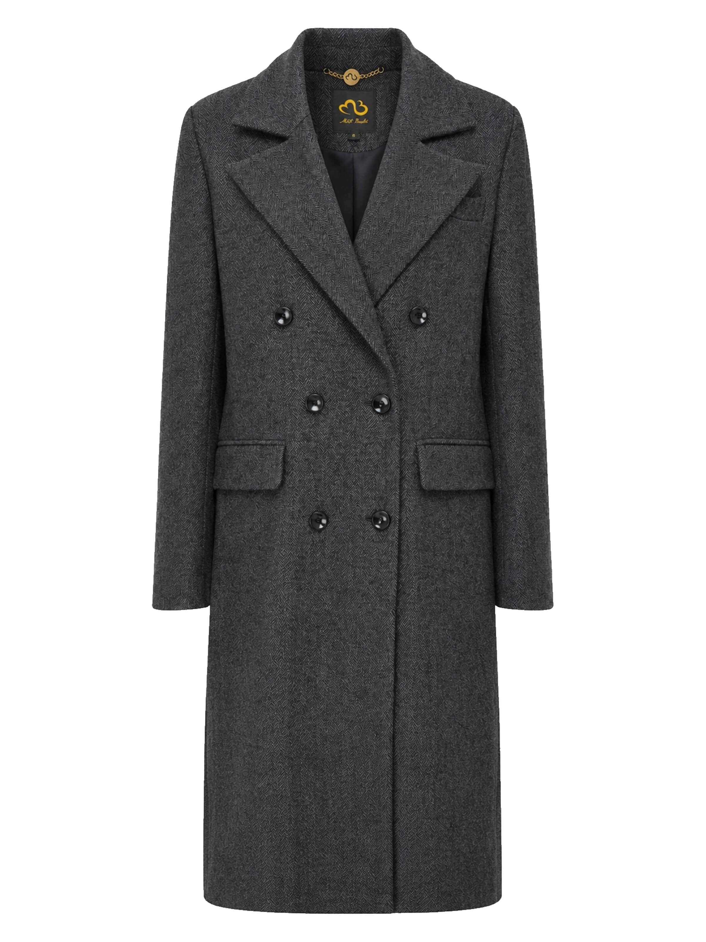 MB by Marta Buzolic Between-seasons coat in Grey: front