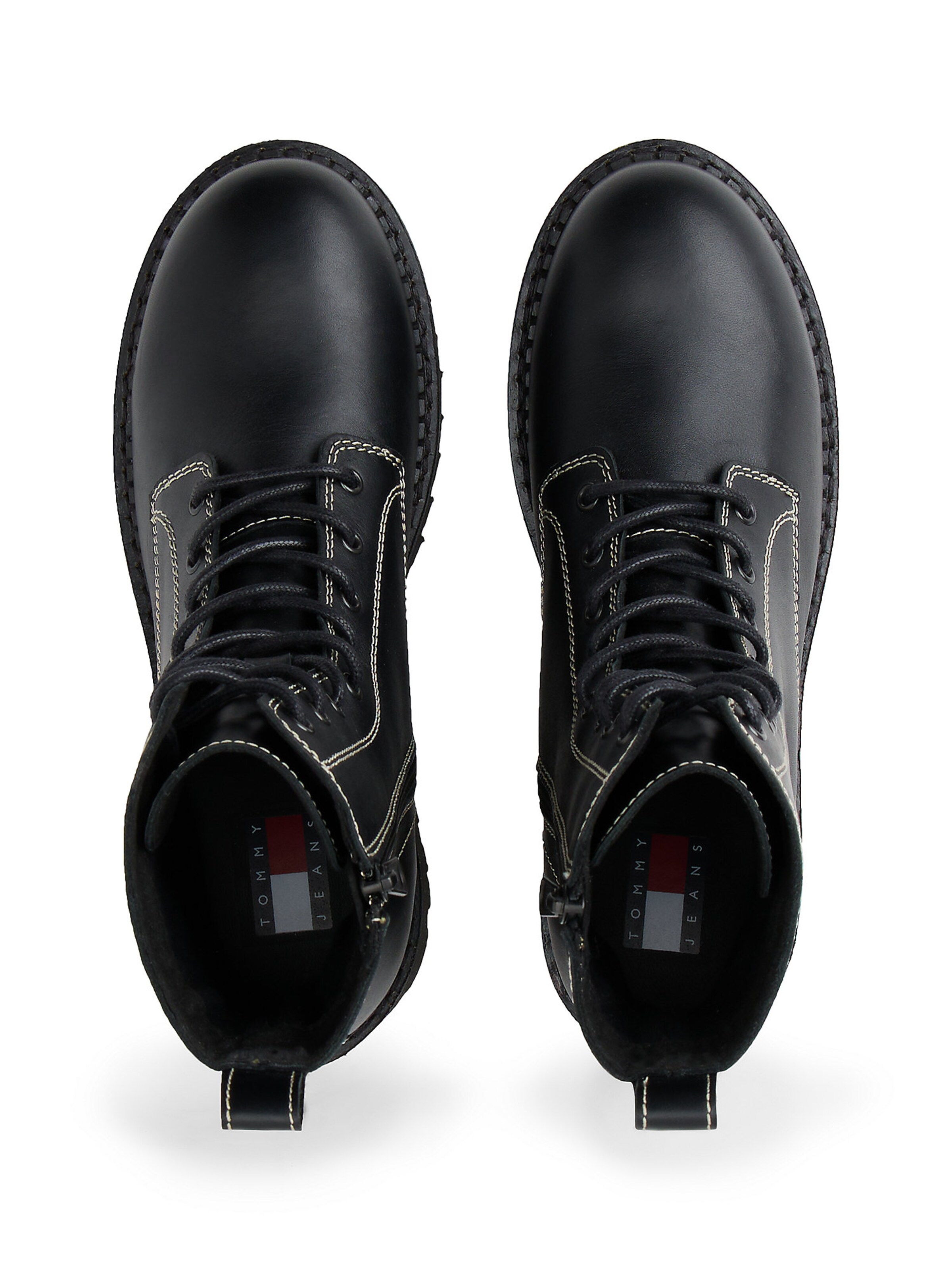 Tommy Jeans Stövlett med snörning i svart