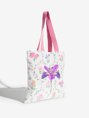 Shopper di love & roses in bianco