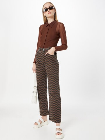 Wide Leg Jean The Ragged Priest en marron