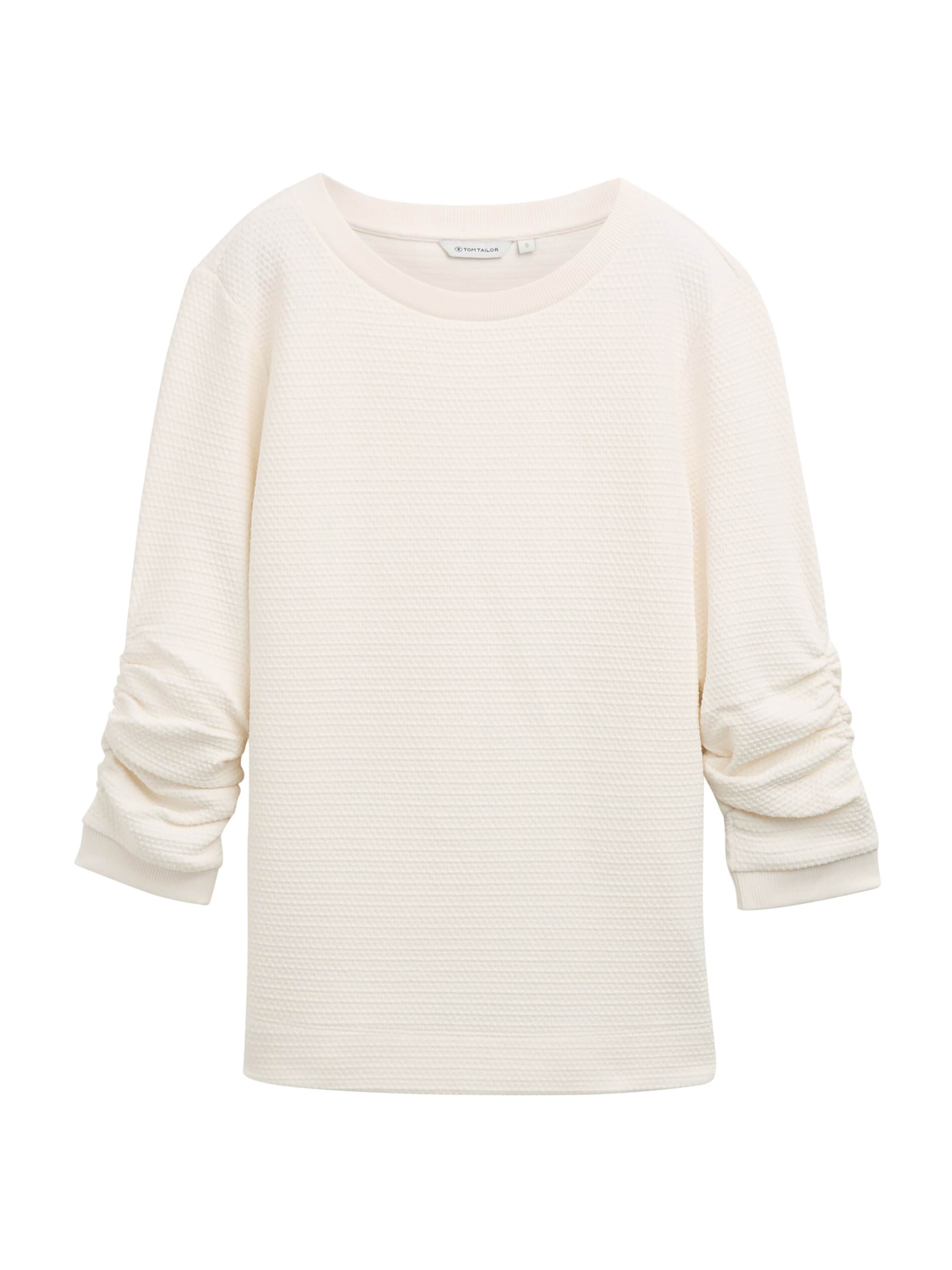 TOM TAILOR Sweatshirt i hvid: forside
