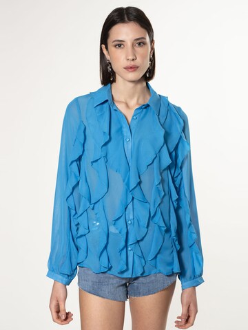 Camicia da donna di Influencer in blu: frontale