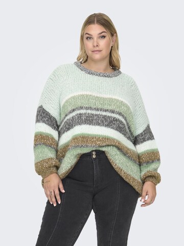 ONLY Carmakoma Oversized Sweater 'ALYSSA ' in Green: front