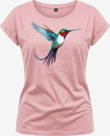 MAKAYA Shirt 'Kolibri' in Pink: front