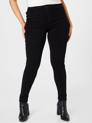 Skinny Jeans 'RAIN' de la ONLY Curve pe negru: față