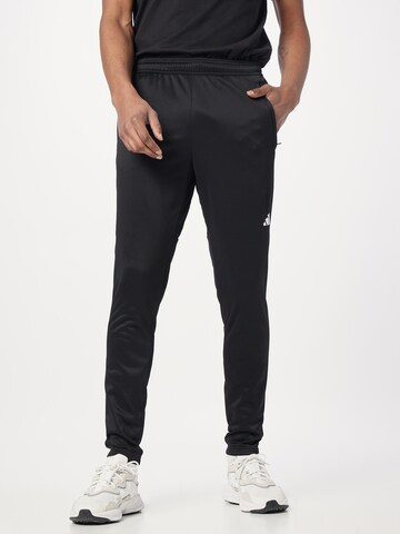 ADIDAS PERFORMANCE Tapered Sports trousers 'Train Essentials' in Black: front