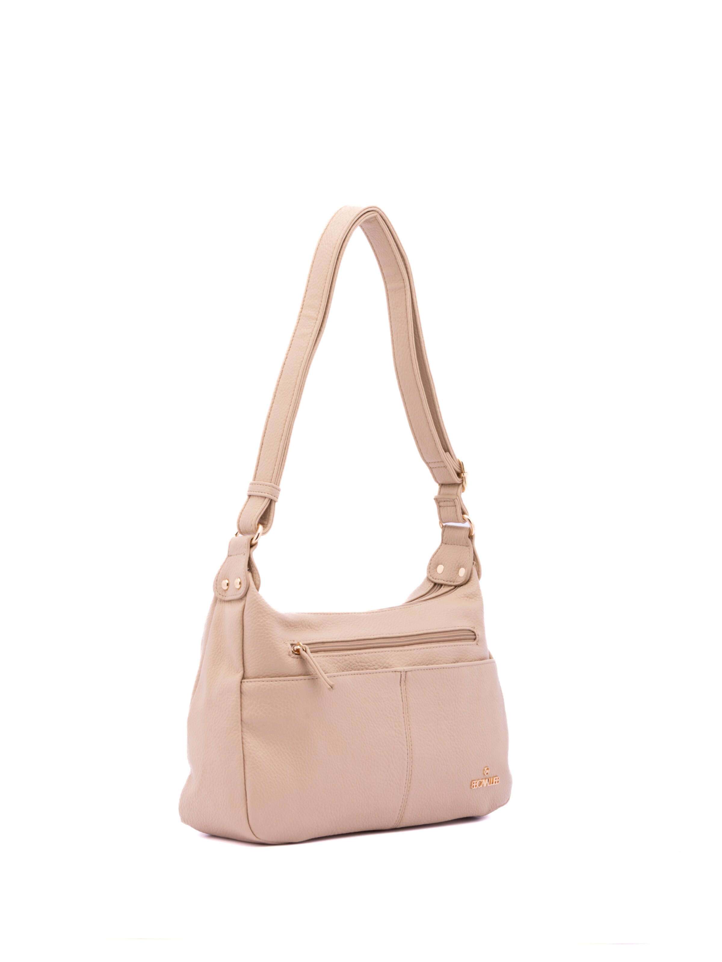 Borsa a spalla 'Borsa a Tracolla Donna Ecopelle con Zip e Tasche Multiple - B Cavalli' di B. Cavalli in beige