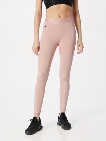 Lacoste Sport Skinny Workout Pants in Pink: front