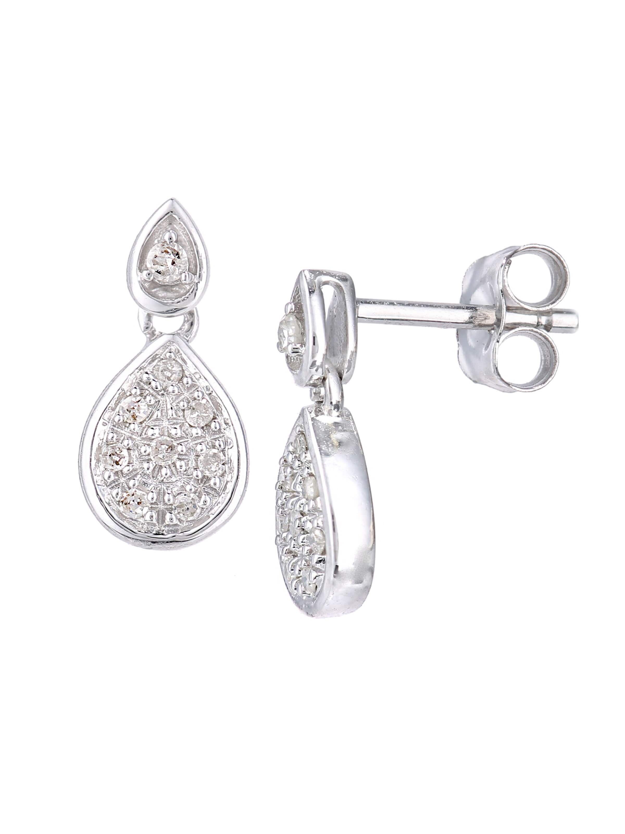 Boucles d'oreilles 'Ohrhänger aus 375 Weißgold mit Diamant' DIAMANT LETERNEL en argent