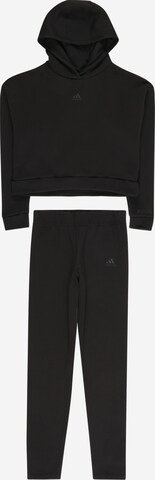 ADIDAS SPORTSWEAR Trainingsanzug 'Fleece' in Schwarz: predná strana