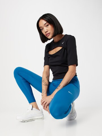 NIKE Skinny Sporthose in Blau