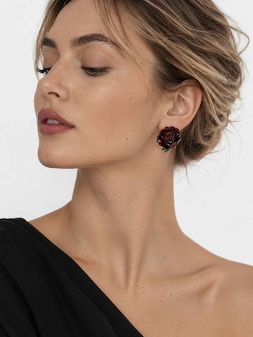 RteRmeNaušnice 'Rose Enamel Flower Earrings' - crvena boja: prednji dio