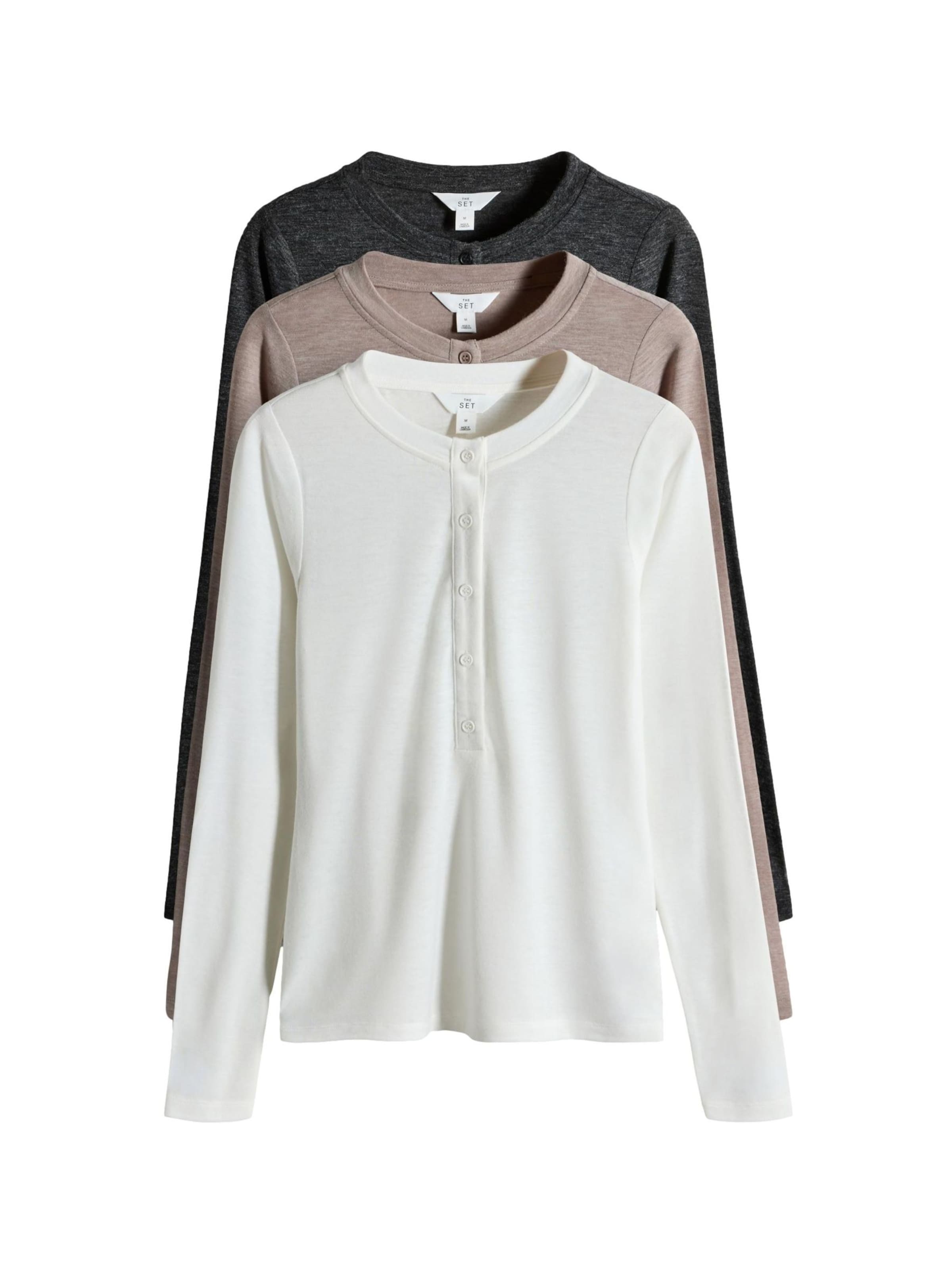 The Set Strickjacke in Beige: Vorderseite