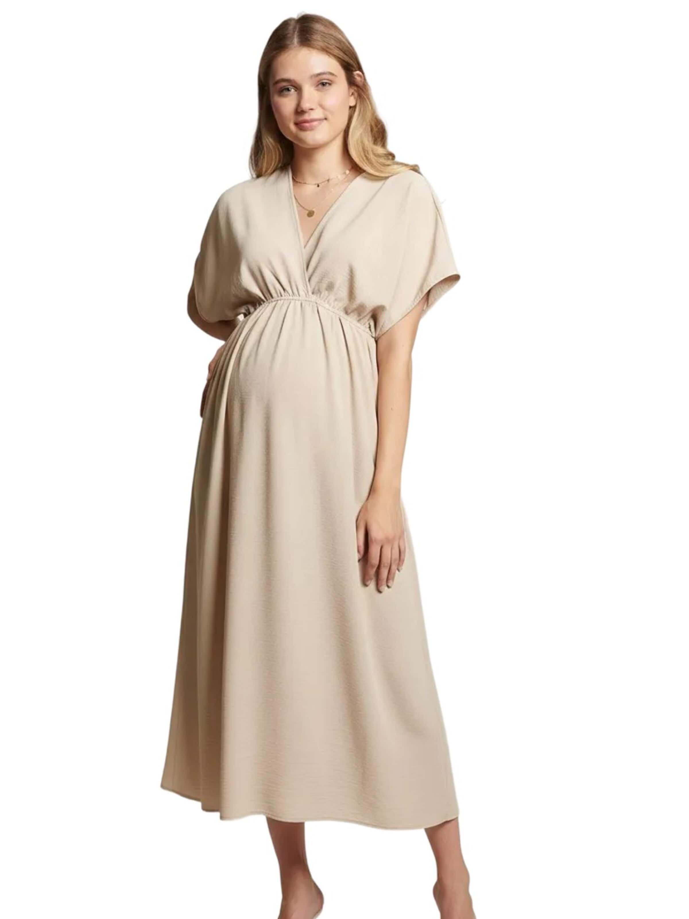 LYN MAMA Dress in Beige: front
