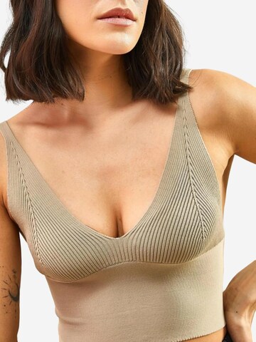 Bianco Lucci Gebreide top in Beige