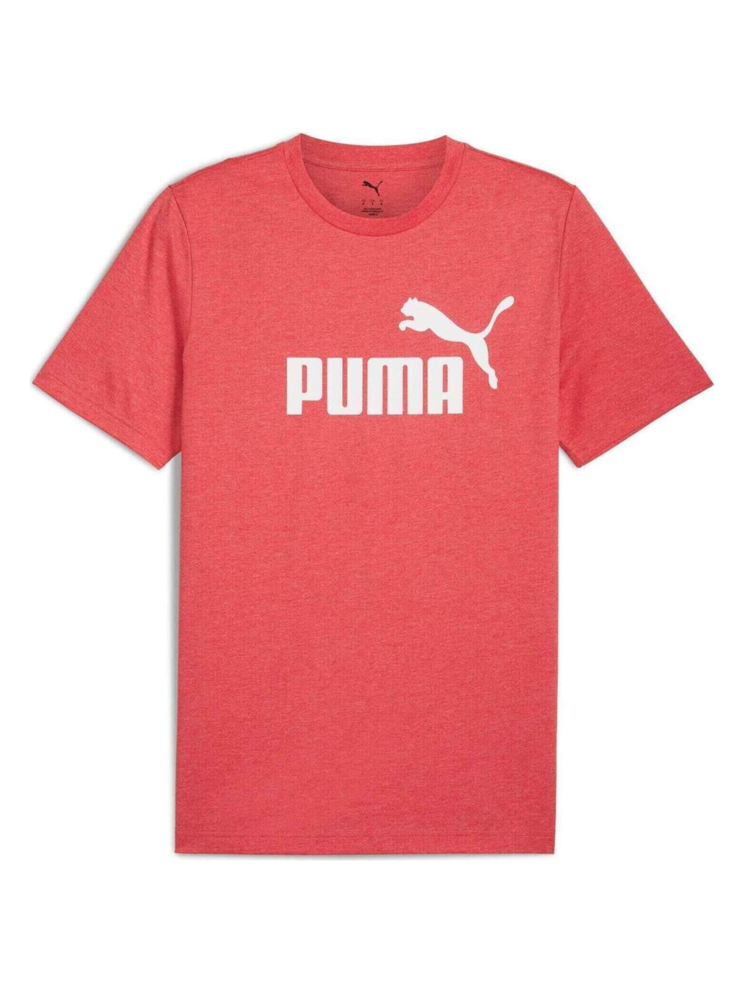 PUMA Shirt 'Puma Ess No. 1 Logo Heather Tee' in M in Red, Item view