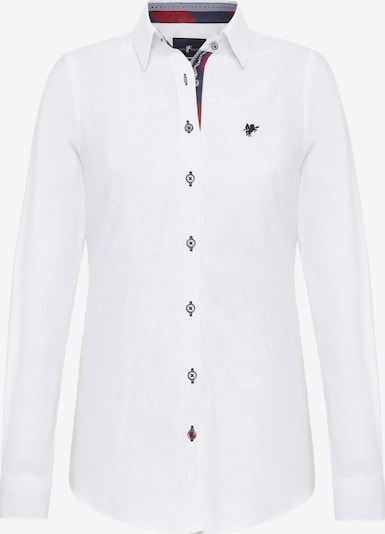 DENIM CULTURE Bluza 'GISELLE' | mornarska / ognjeno rdeča / bela barva, Prikaz izdelka