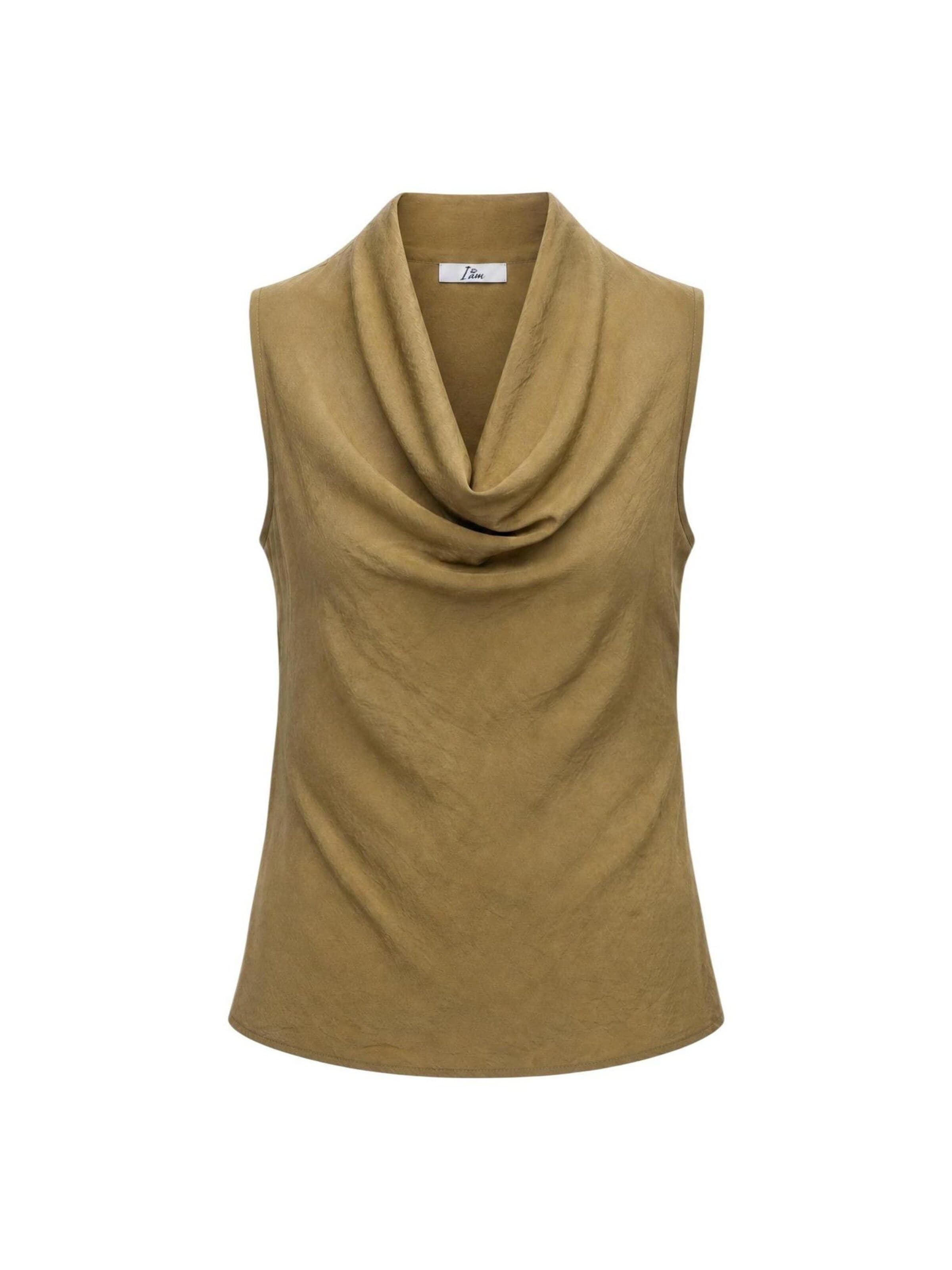 I AM Top 'Top Collo Morbido crinkle 25422V78' in Green: front
