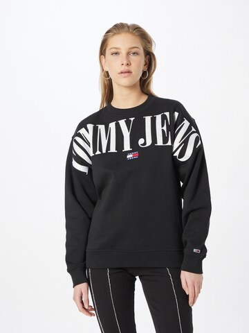 Tommy Jeans Sweatshirt in Black: front