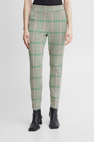 ICHI Slim fit Pants 'Ihkate Check' in Mixed colors: front