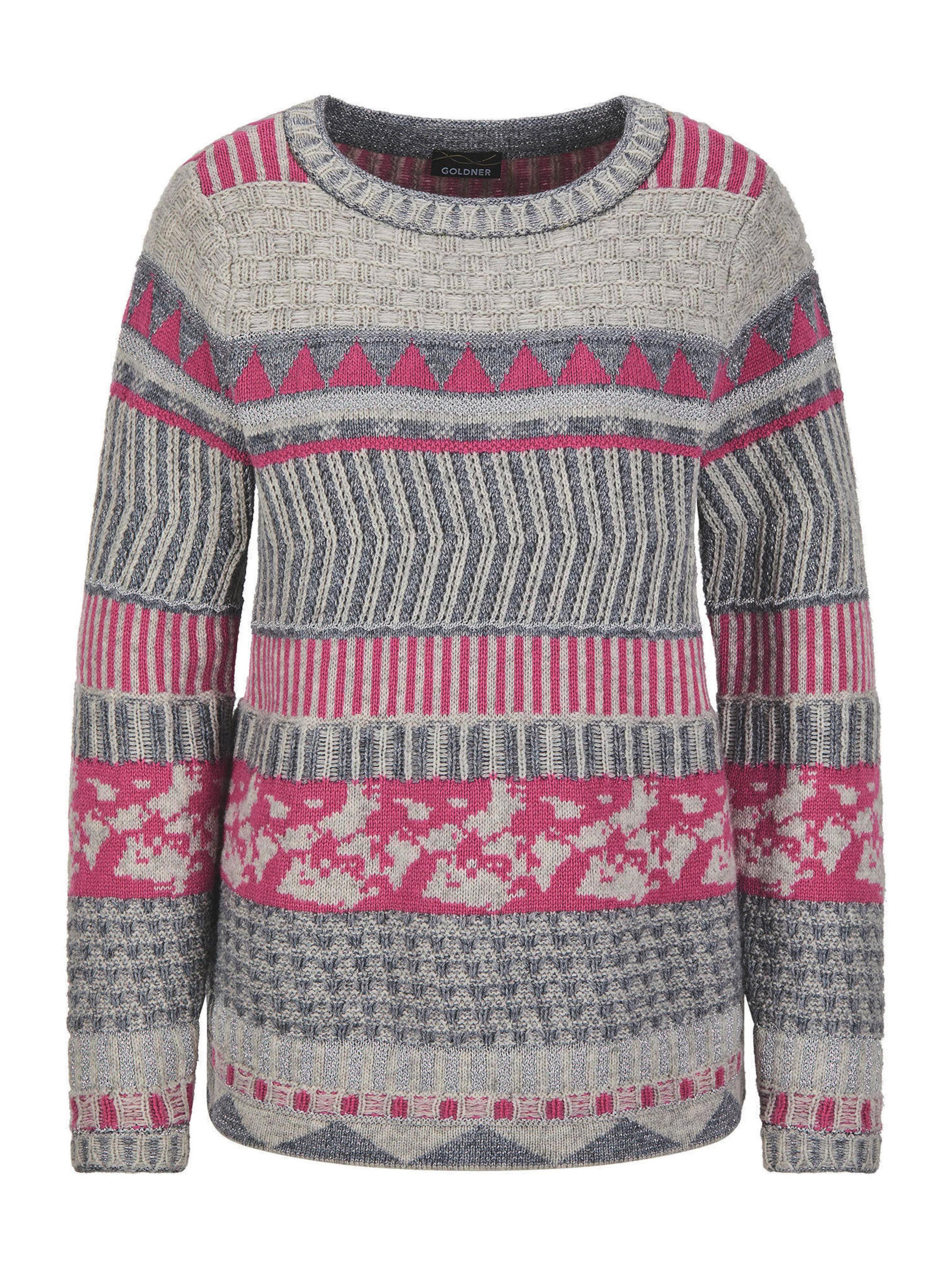 Goldner Pull-over en bleu chiné / gris / magenta, Vue avec produit