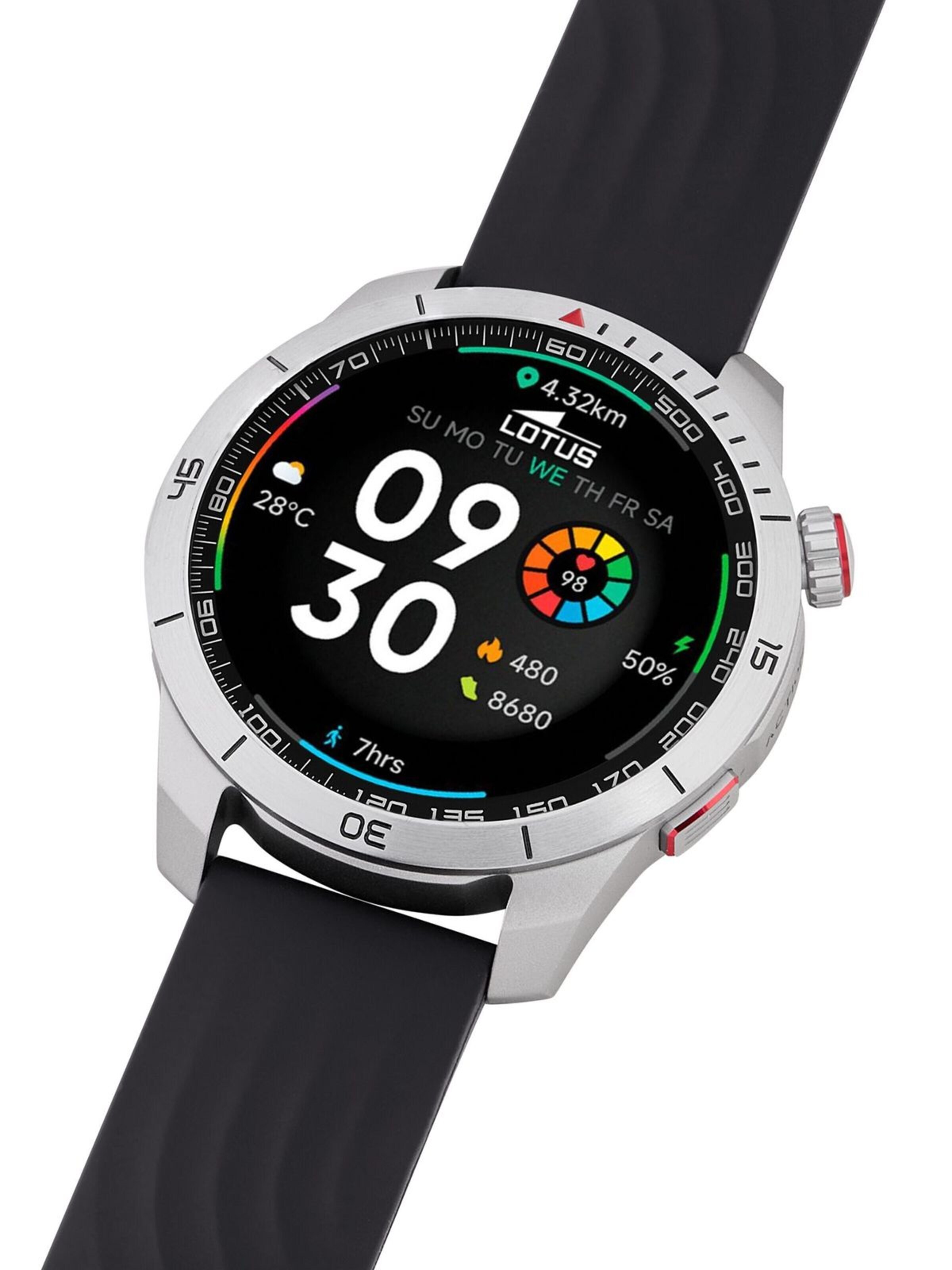 Montre digitale 'Smartwatch Smartime Paso X' Lotus en noir