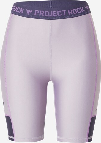 UNDER ARMOUR Skinny Workout Pants in Purple: front