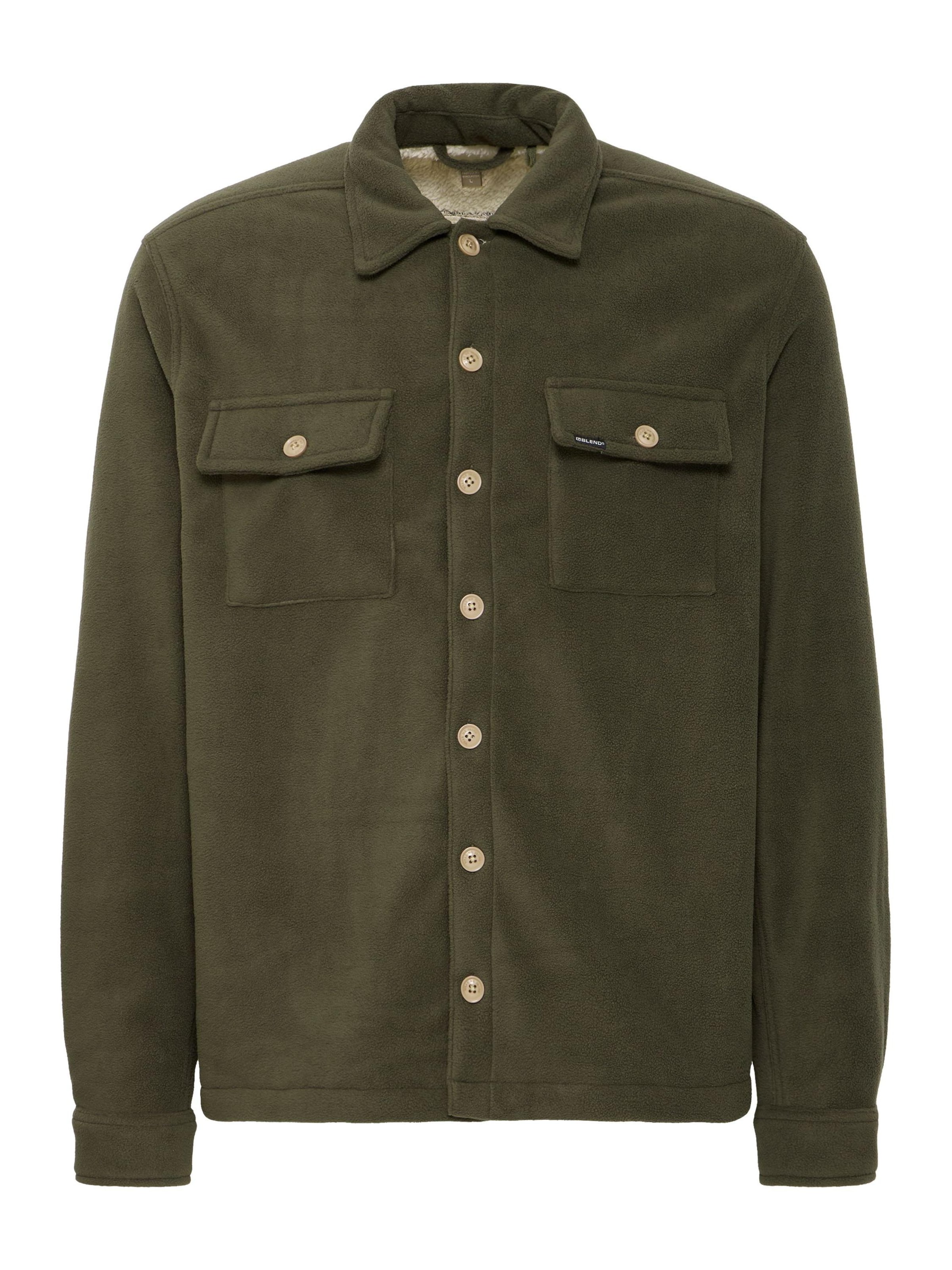 BLEND Comfort Fit Övergångsjacka 'BHBAKI' i grön: framsida