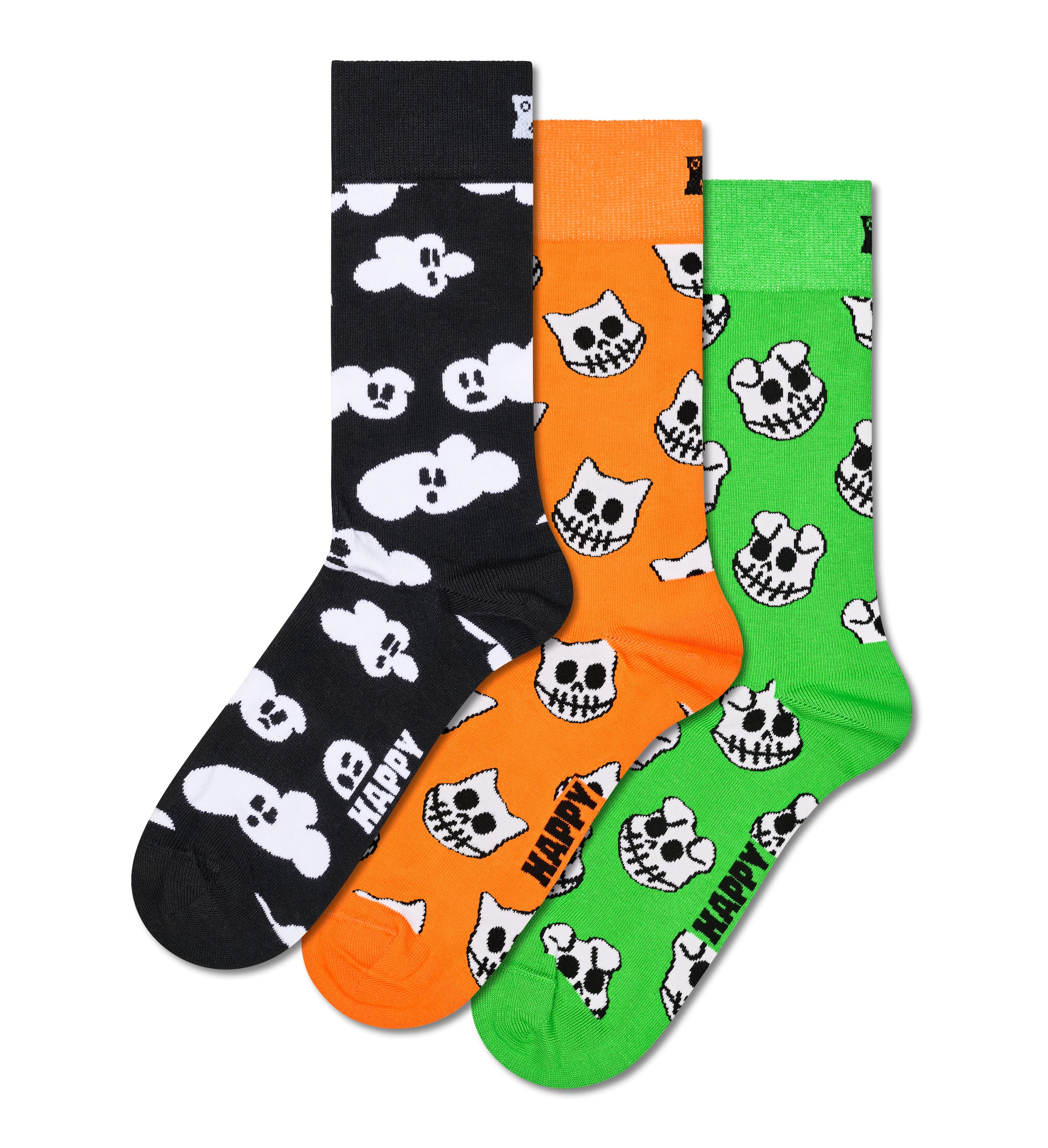 Happy Socks Socken 'Halloween' in Grün: Vorderseite